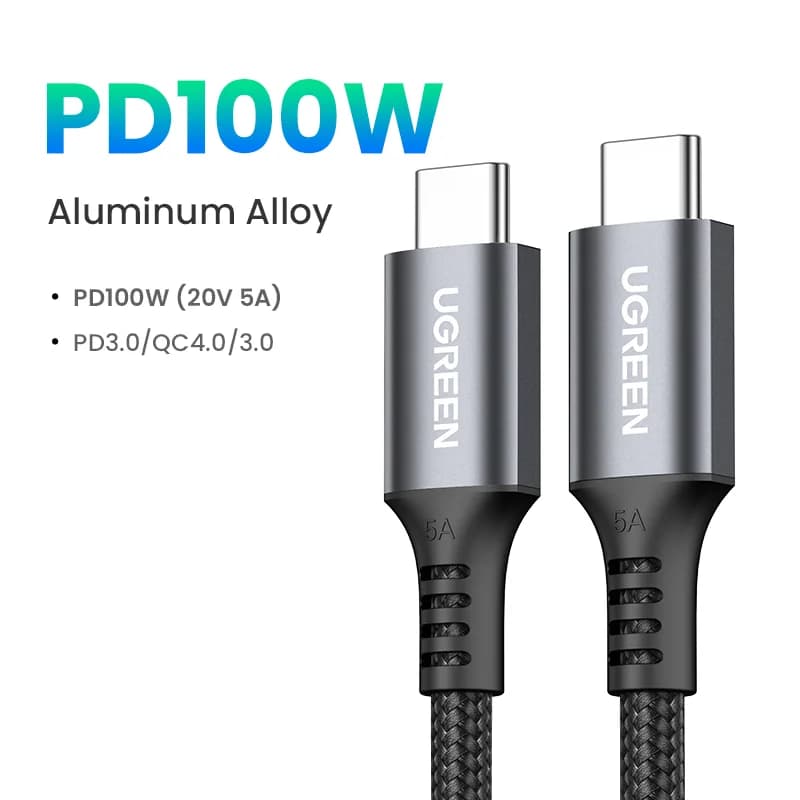 USB-C to USB-C Cable, 100W PD, 5A