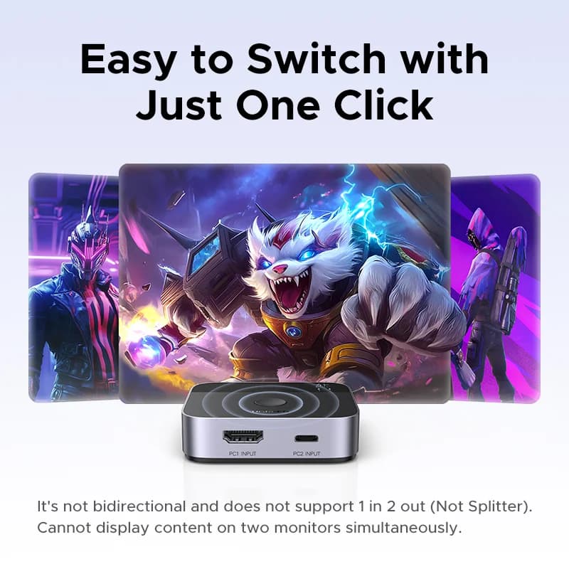 2-in-1 HDMI and USB-C Switch with 4K 60Hz Support