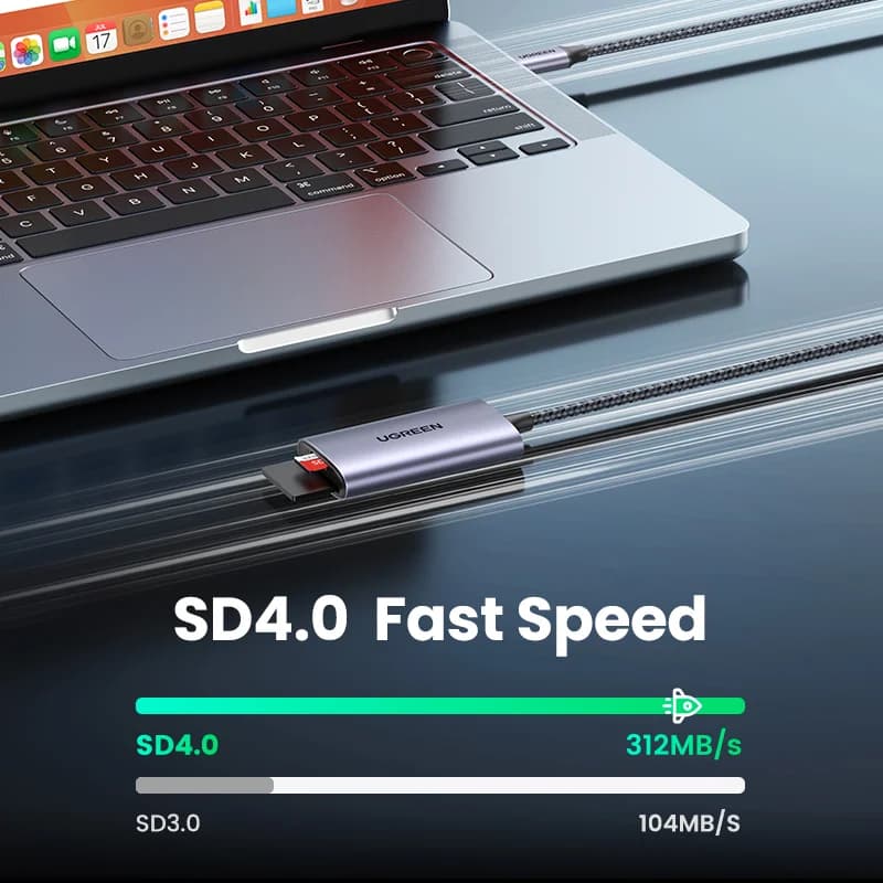 USB-C SD and MicroSD Card Reader, 312MB/s Speed