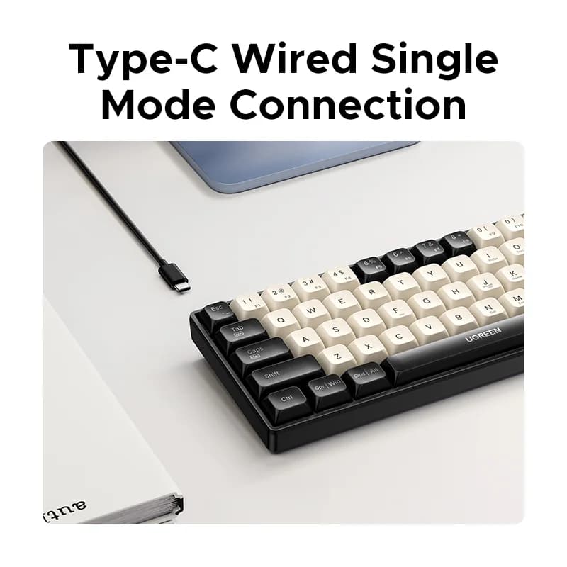 61-Key Wired Mechanical Keyboard with PBT Keycaps