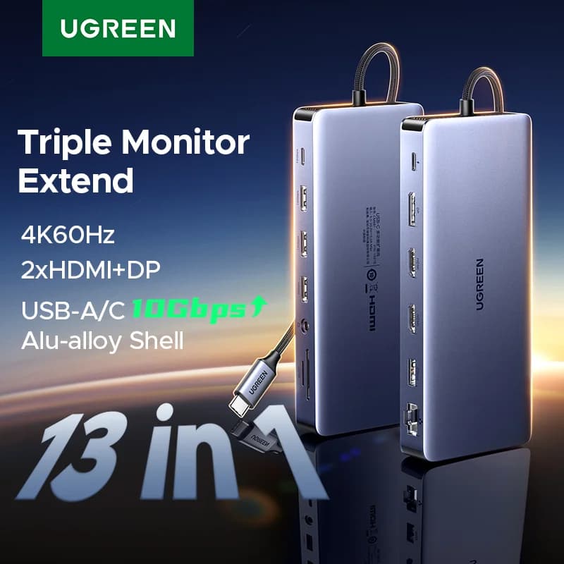 13-in-1 USB-C Dock with Triple Display and RJ45