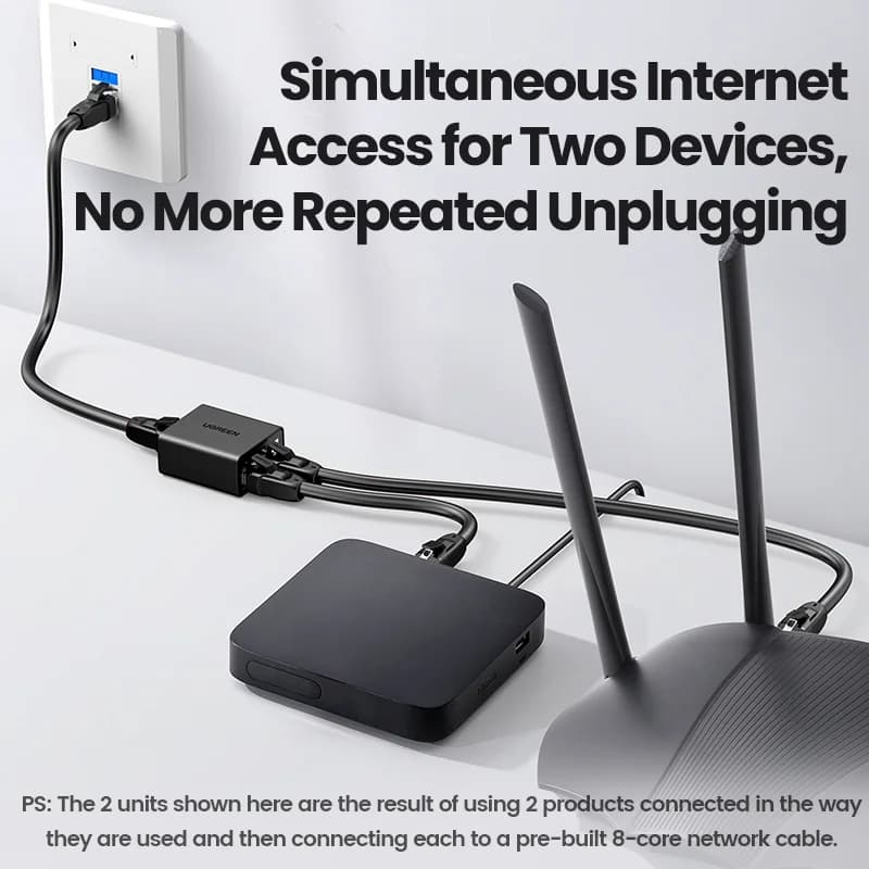 RJ45 Ethernet Splitter 1 to 2 Network Adapter