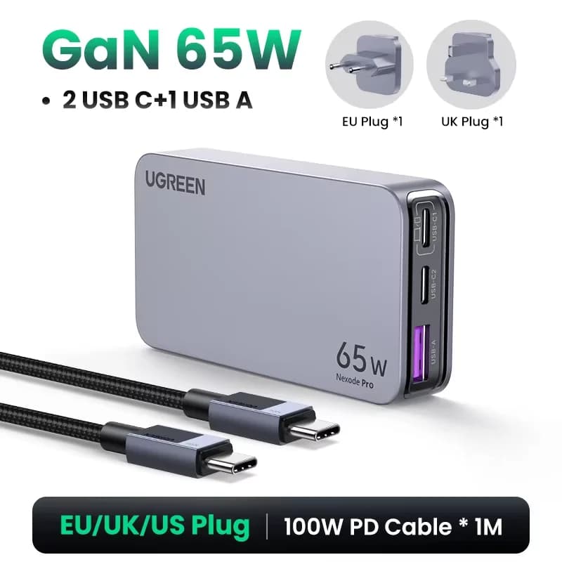65W GaN USB-C Charger with Quick Charge 4.0