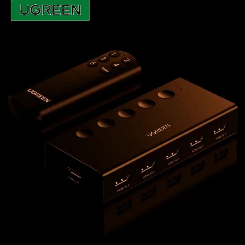 5-Port 4K HDMI Switcher with Remote Control