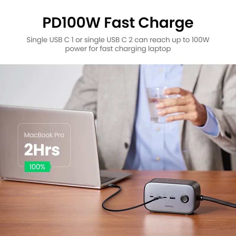 100W GaN Desktop Charging Station Power Strip