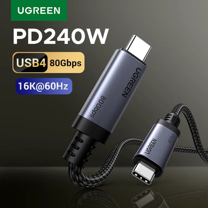 USB4 USB-C Cable, 240W PD, 80Gbps Data Transfer