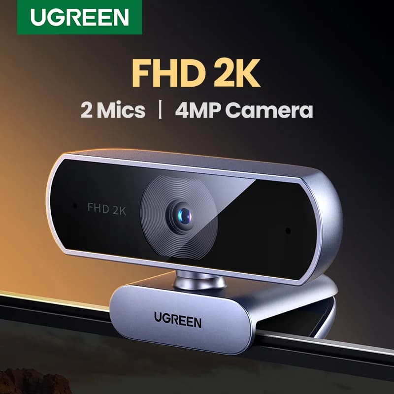 2K HD USB Webcam with Dual Microphones