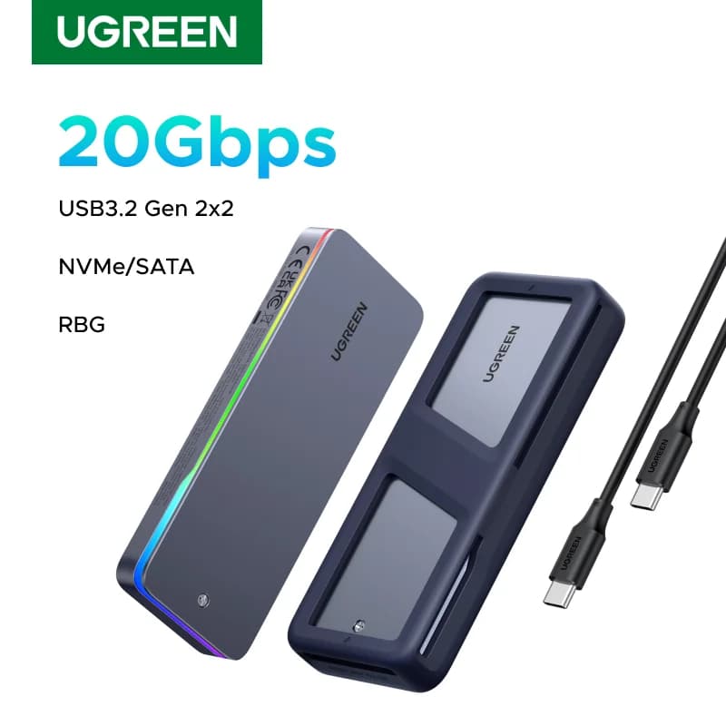 M.2 NVMe/SATA SSD Enclosure, USB 3.2 Gen 2