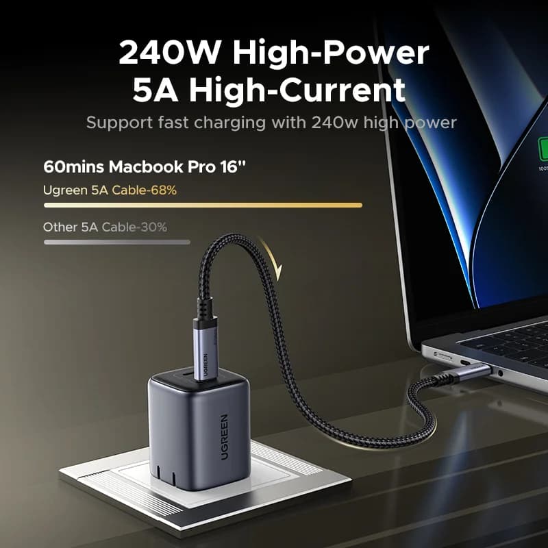 USB4 USB-C Cable, 240W PD, 80Gbps Data Transfer