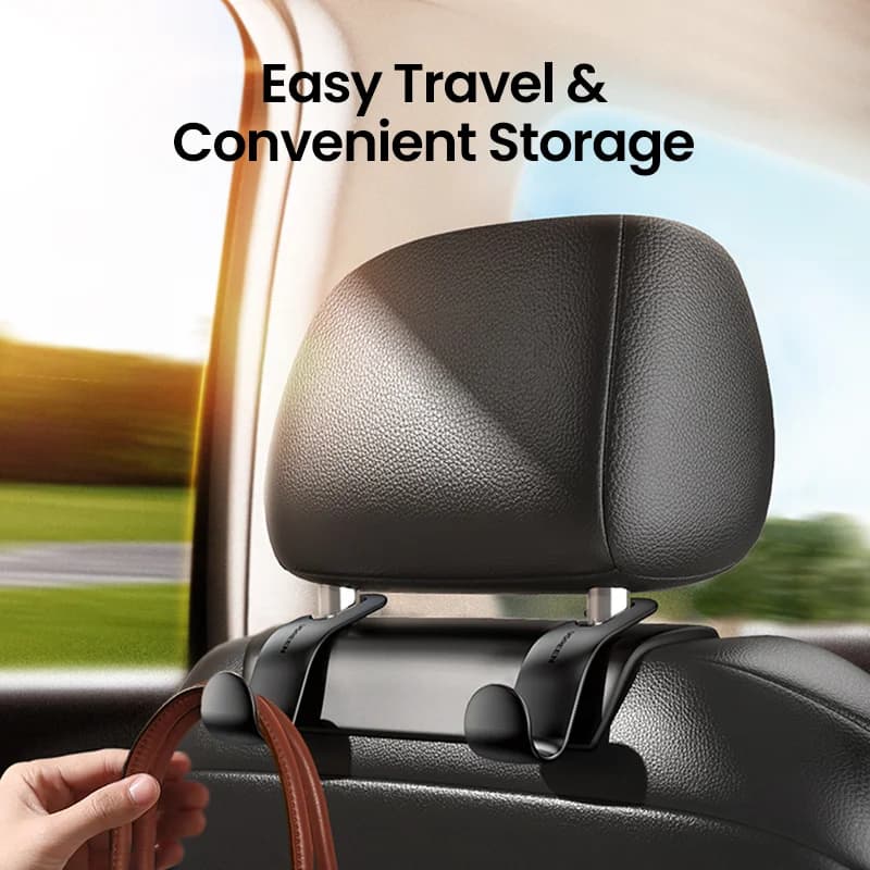 2-Pack Adjustable Car Backseat Headrest Hooks