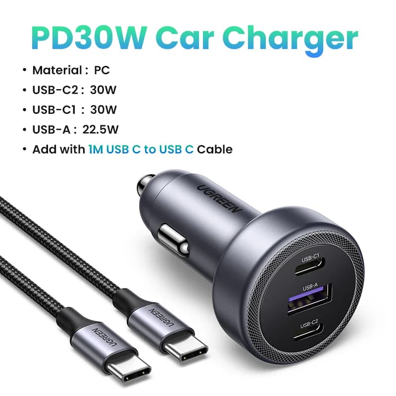 30W USB-C PD Car Charger
