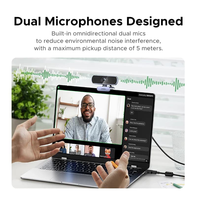 2K HD USB Webcam with Auto Light Correction