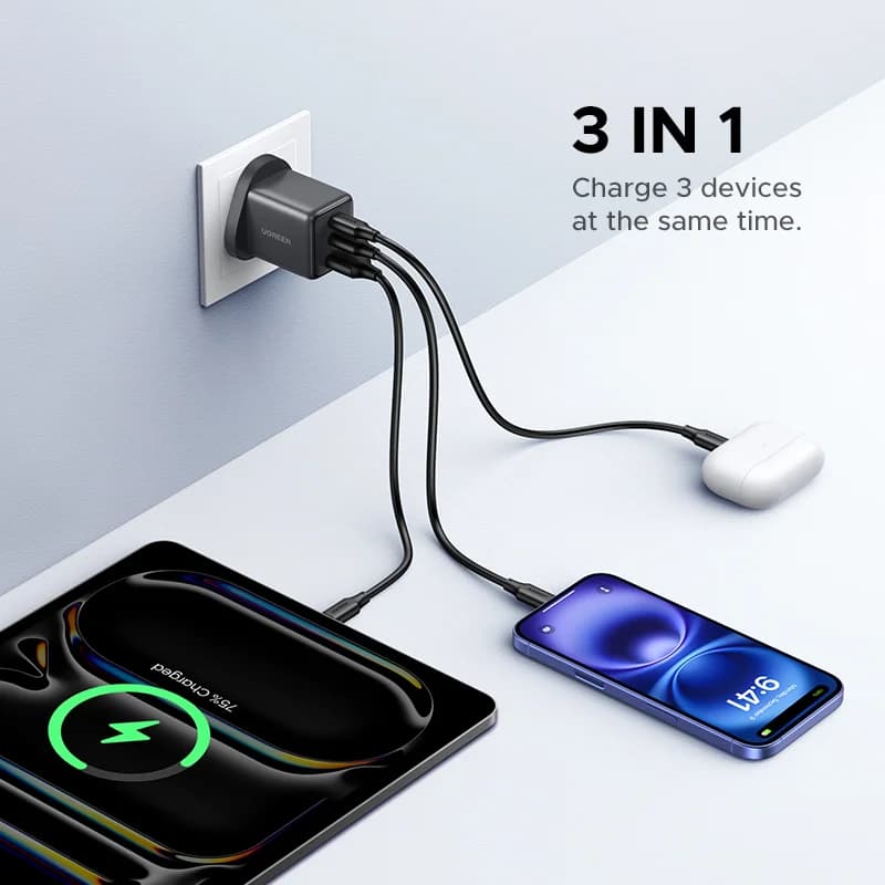 30W Mini GaN USB-C Fast Charger with UK Plug