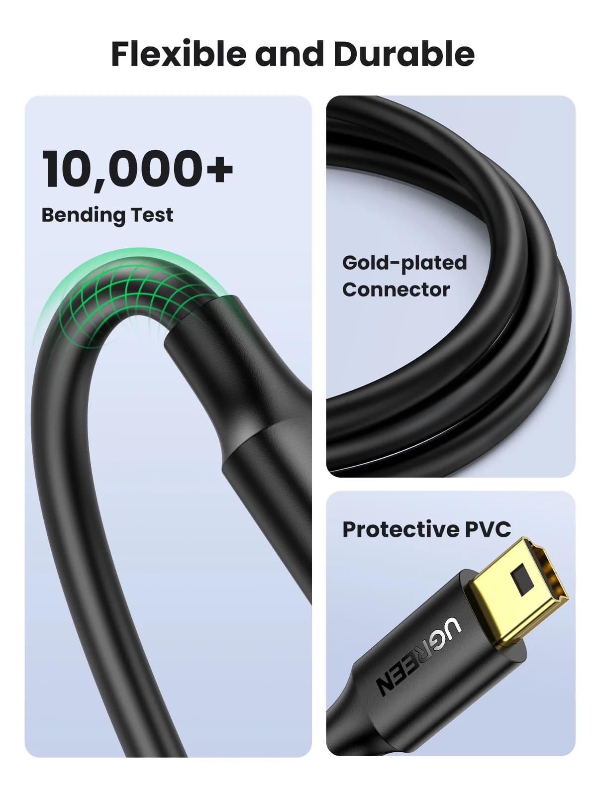 Mini USB to USB Data and Charging Cable