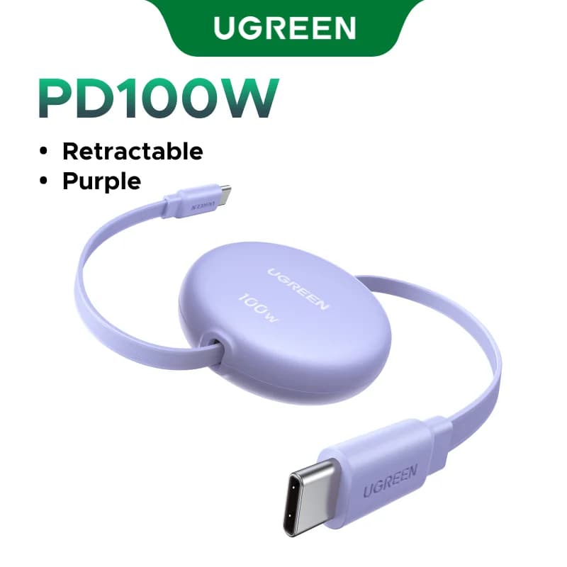 Retractable 100W USB-C to USB-C Fast Charging Cable