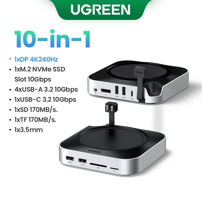 Mac Mini Docking Station with M.2 SSD Slot, 4K DP
