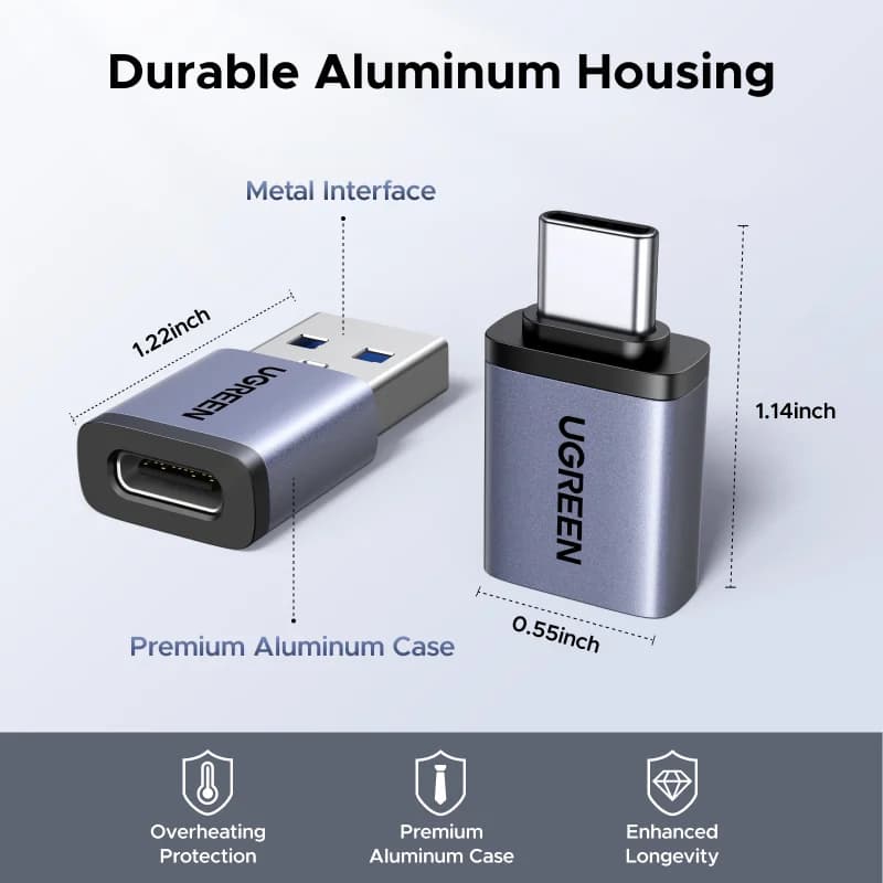 4-Pack USB-A Male to USB-C Female OTG Adapter