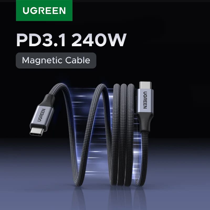 240W USB-C Magnetic Braided Charging Cable