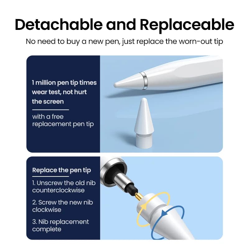 Tablet Stylus Pen with Palm Rejection and USB-C Charging