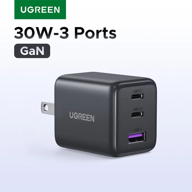 30W GaN USB-C PD Charger, US Plug