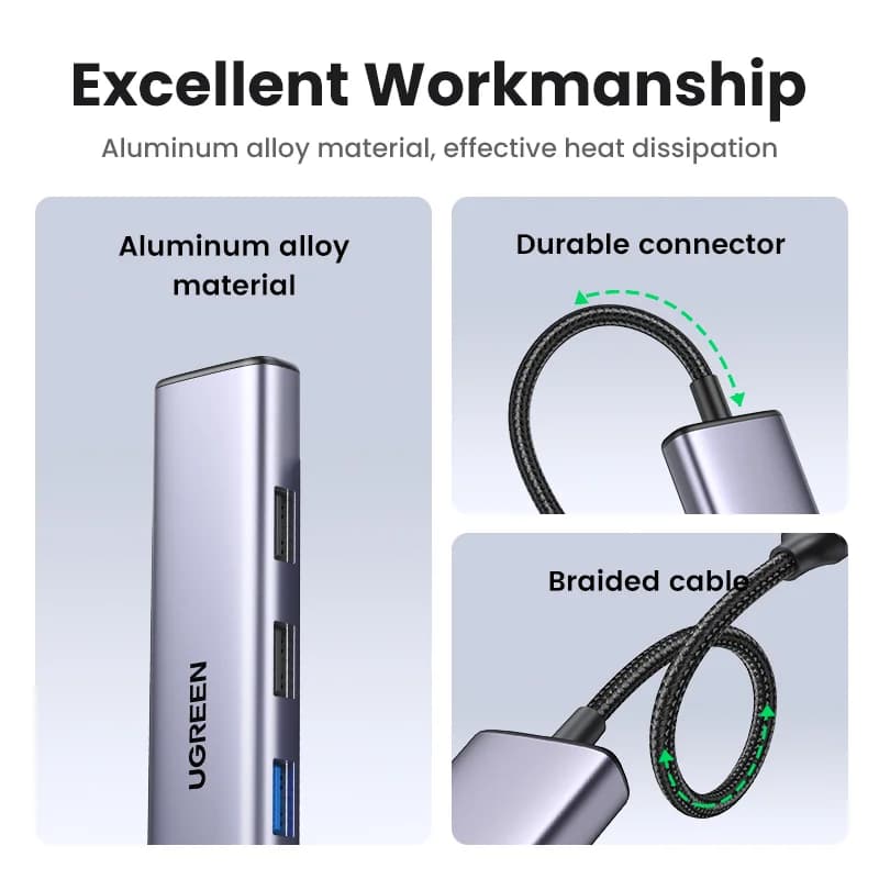 USB-C Hub with 4K HDMI, SD/TF, and 100W PD