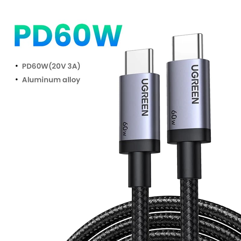 USB-C to USB-C Cable, 60W PD Fast Charge