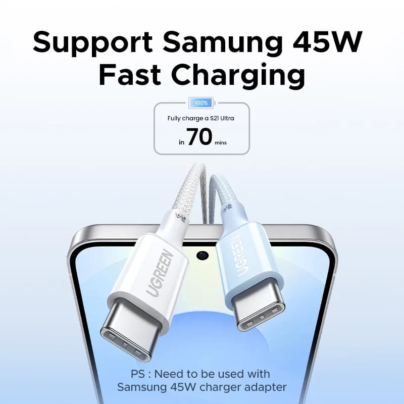 USB-C to USB-C Cable, 100W PD Fast Charging