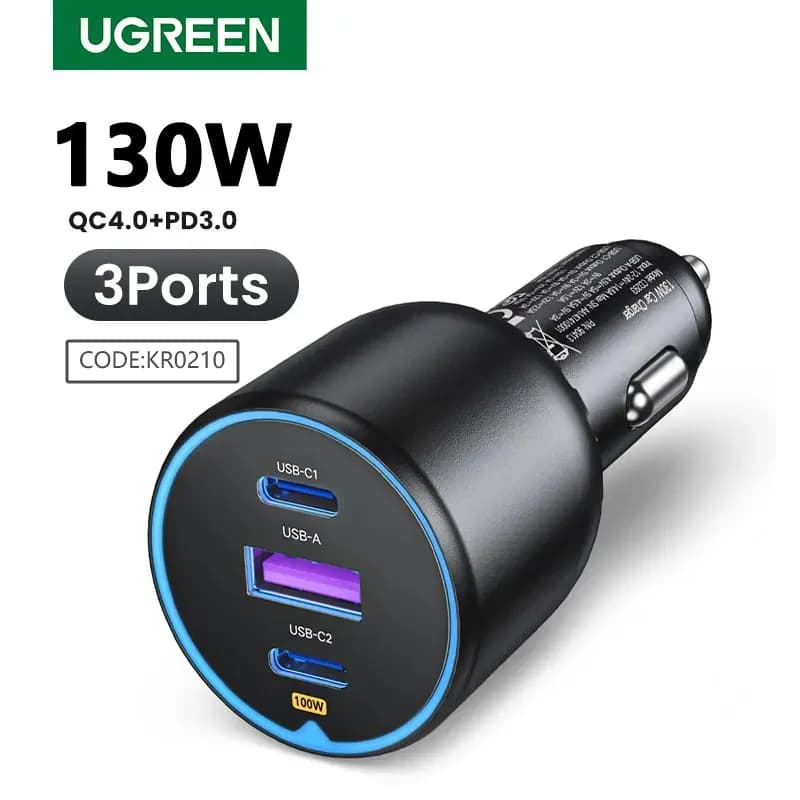 130W Dual USB-C Car Charger