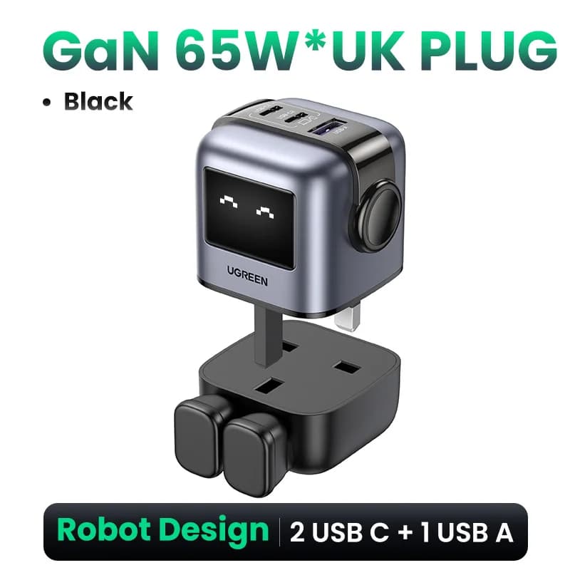 65W GaN USB-C Fast Charger with UK Plug