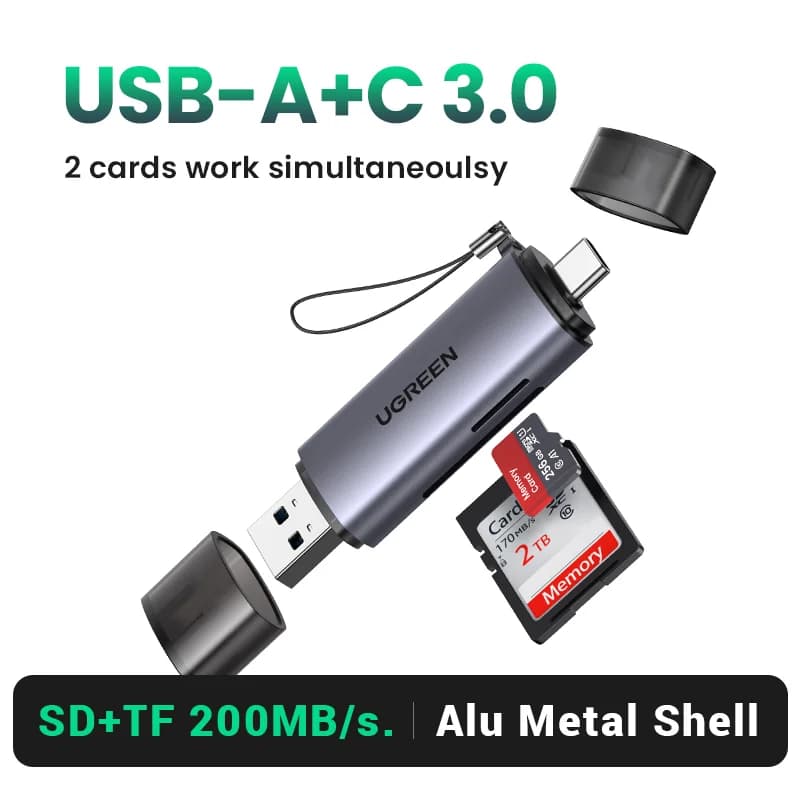 USB 3.0 & USB-C SD/MicroSD Card Reader