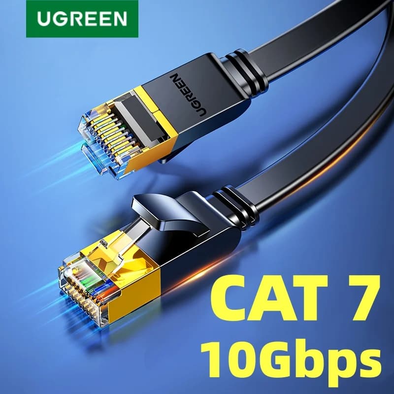 Cat 7 Flat Ethernet Cable, 10Gbps STP LAN Cord