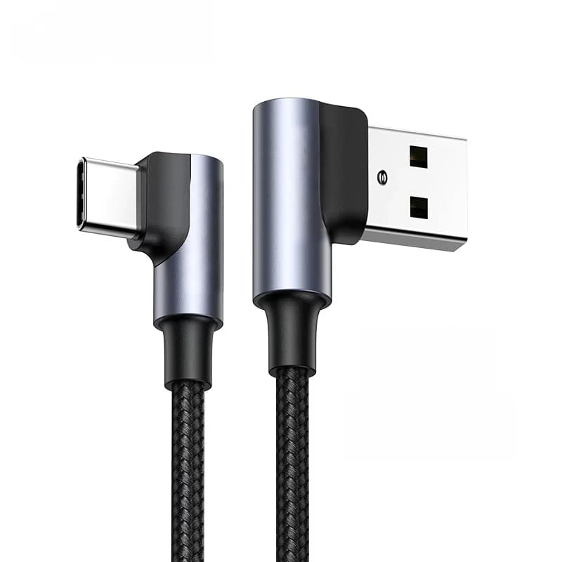 90-Degree Nylon USB-C to USB-C Cable